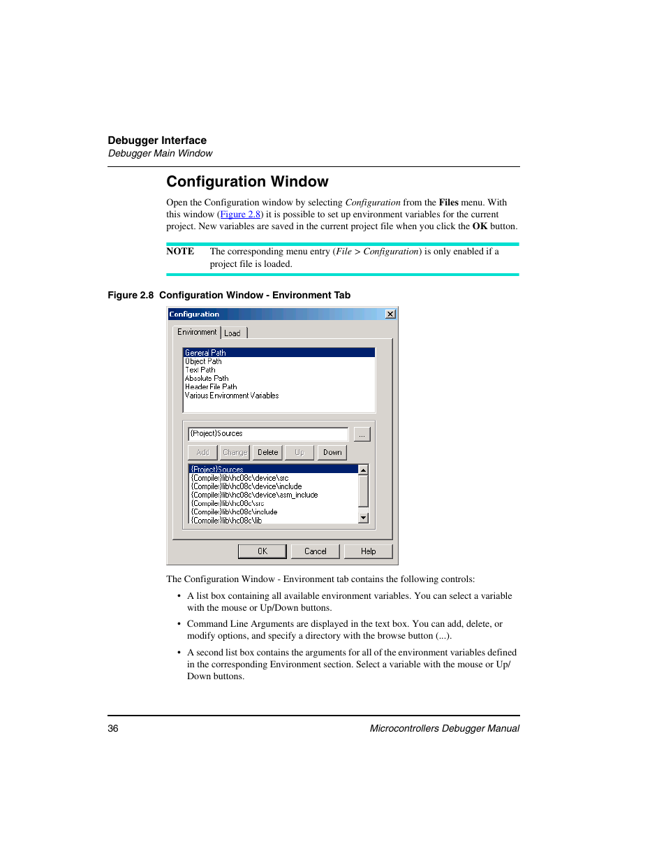 Configuration window | Freescale Semiconductor Microcontrollers User Manual | Page 36 / 892