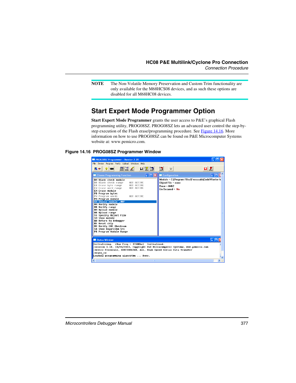 Start expert mode programmer option | Freescale Semiconductor Microcontrollers User Manual | Page 377 / 892