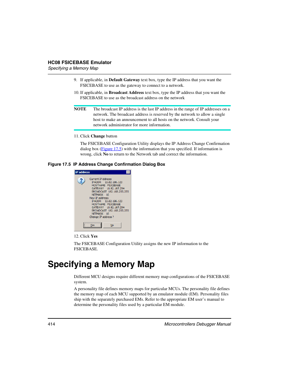 Specifying a memory map | Freescale Semiconductor Microcontrollers User Manual | Page 414 / 892