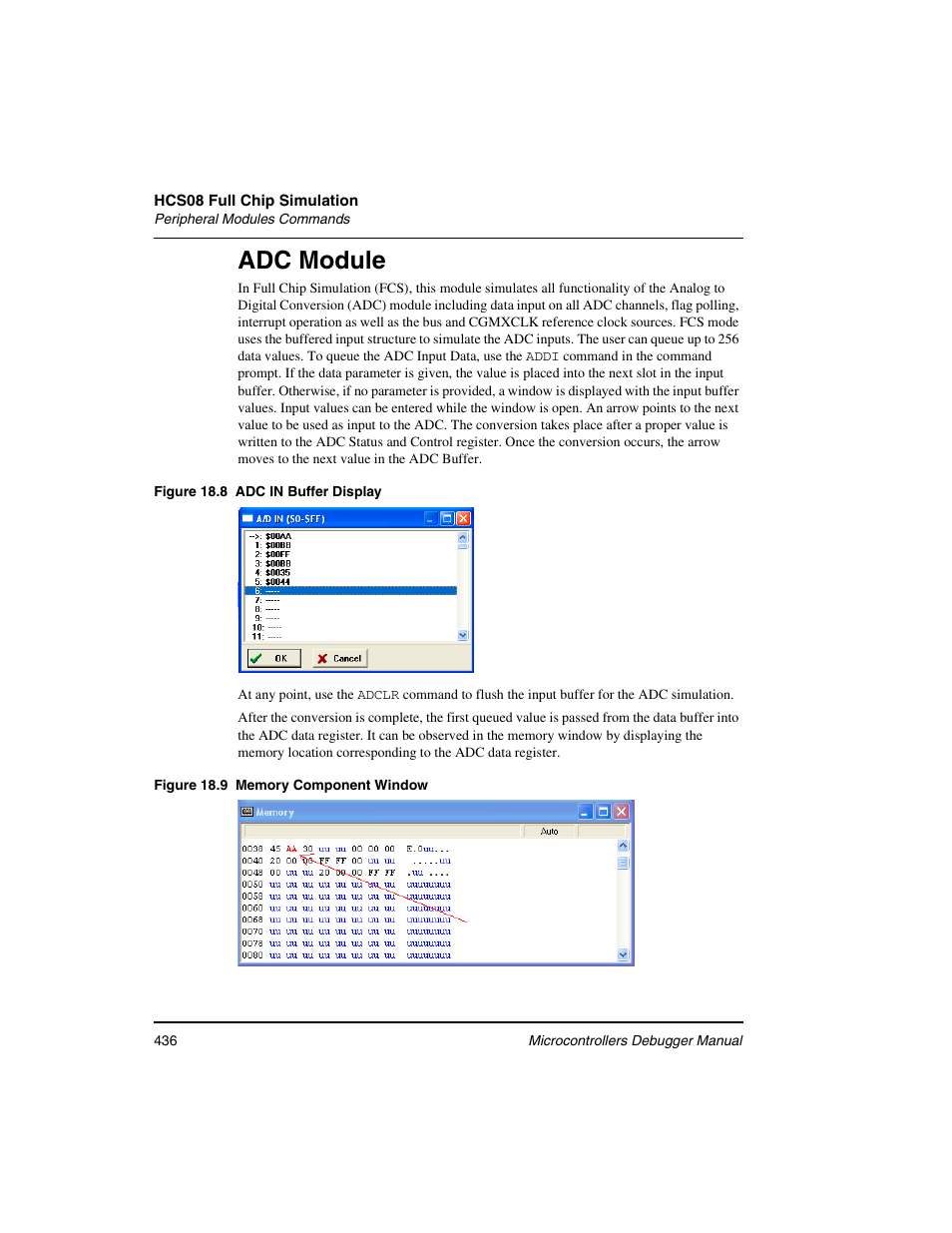 Adc module | Freescale Semiconductor Microcontrollers User Manual | Page 436 / 892