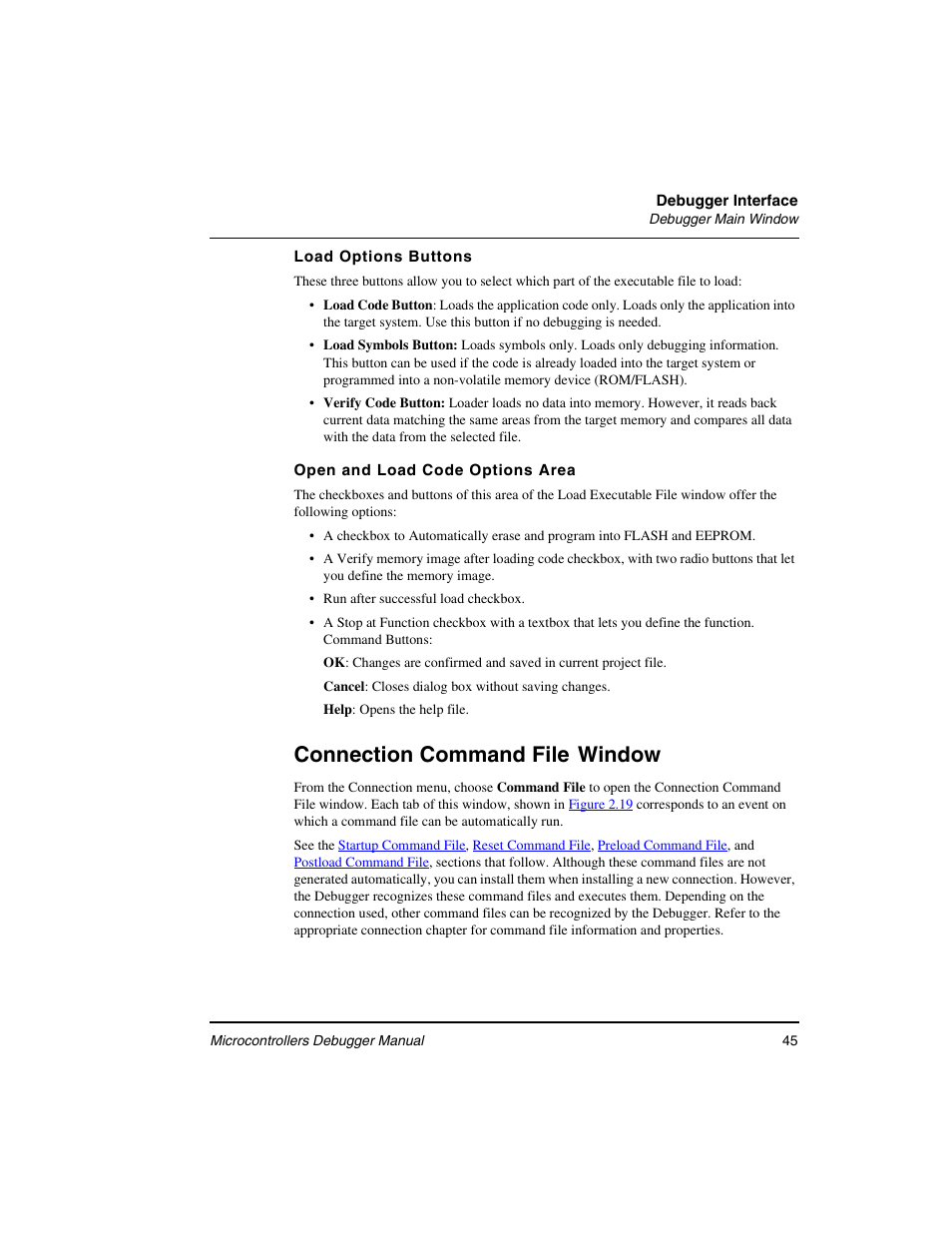 Connection command file, Window | Freescale Semiconductor Microcontrollers User Manual | Page 45 / 892