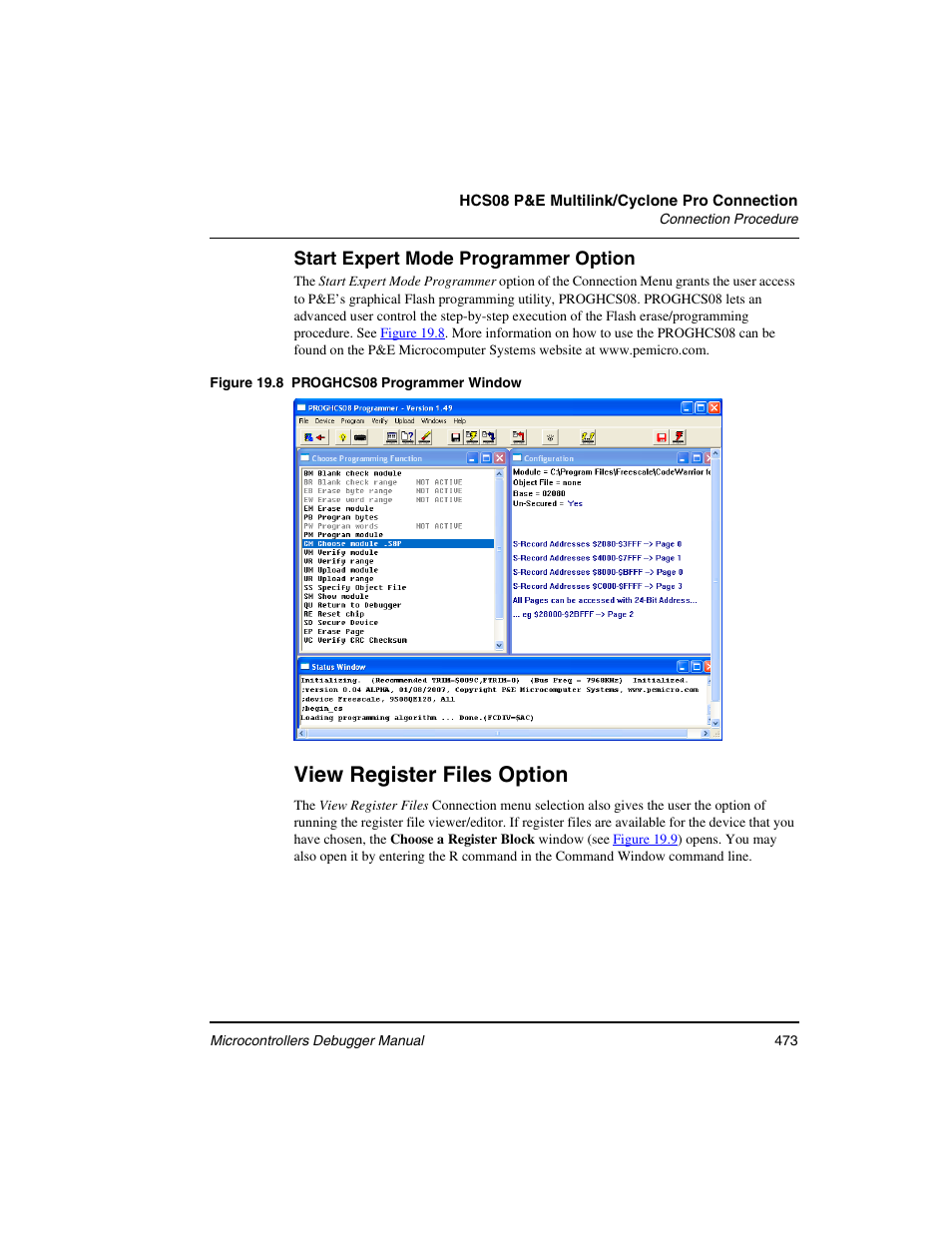 View register files option | Freescale Semiconductor Microcontrollers User Manual | Page 473 / 892