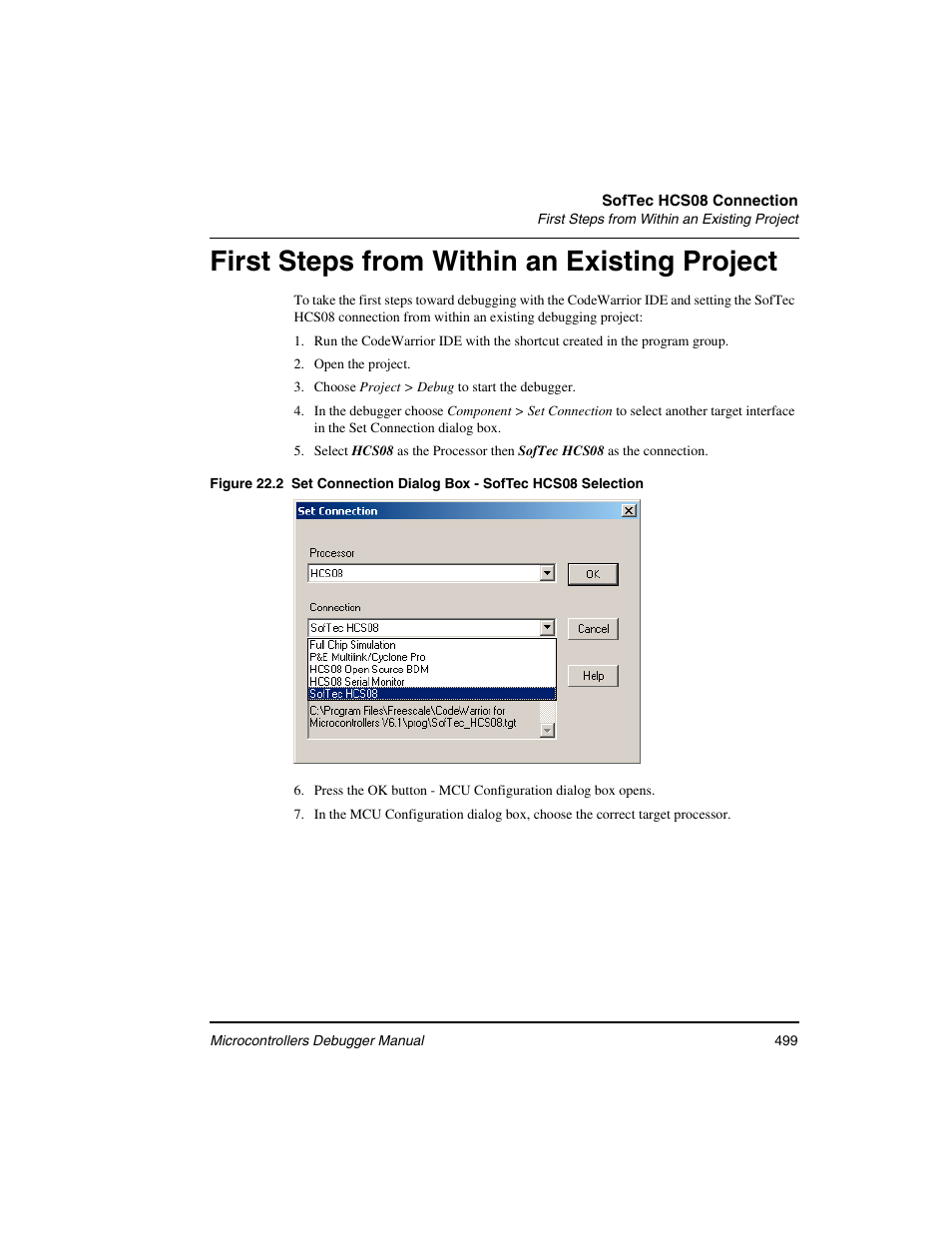 First steps from within an existing project | Freescale Semiconductor Microcontrollers User Manual | Page 499 / 892