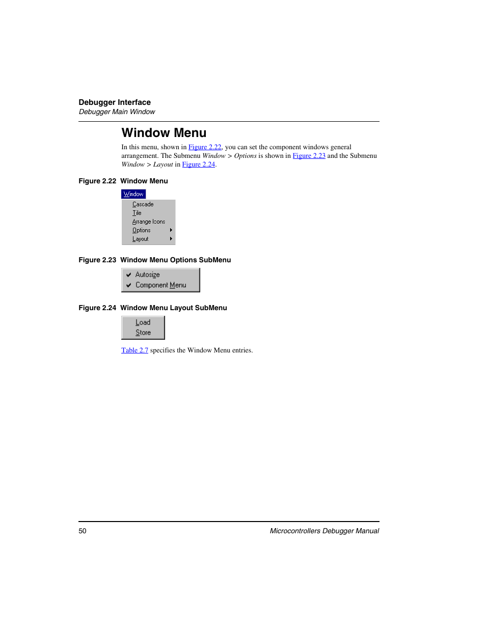 Window menu | Freescale Semiconductor Microcontrollers User Manual | Page 50 / 892