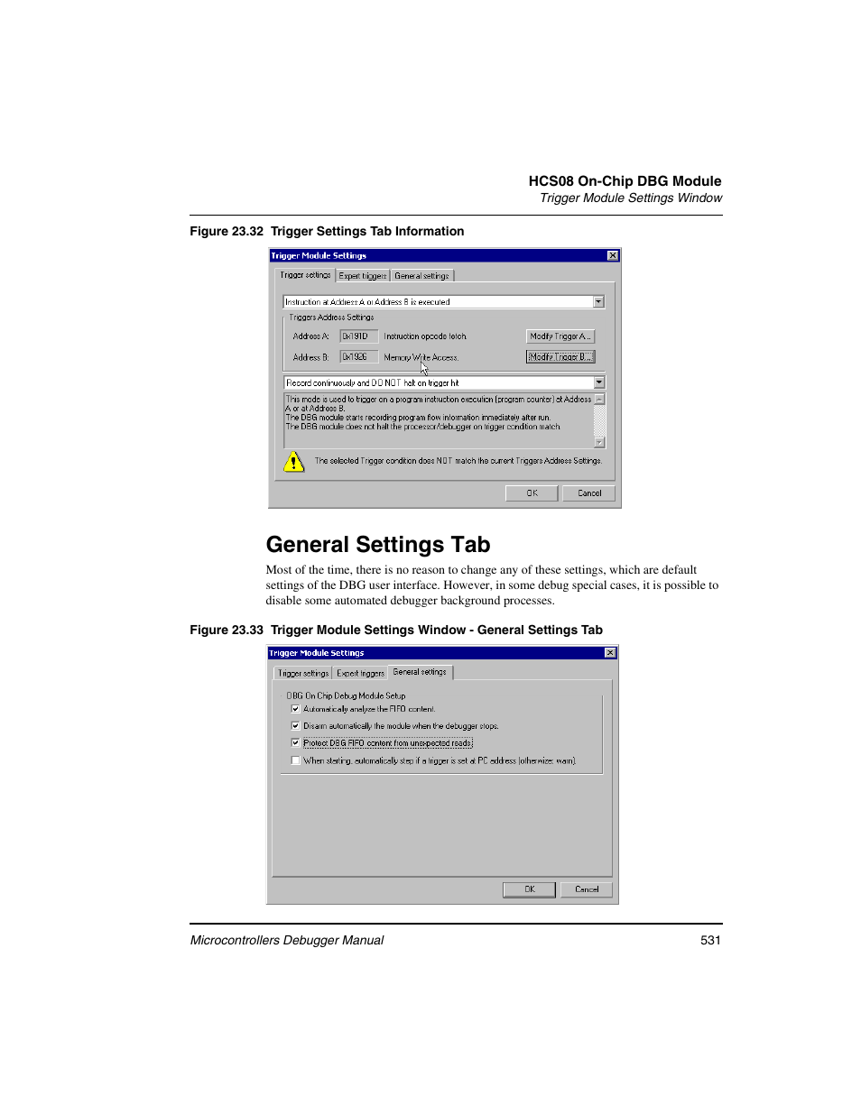 General settings tab | Freescale Semiconductor Microcontrollers User Manual | Page 531 / 892