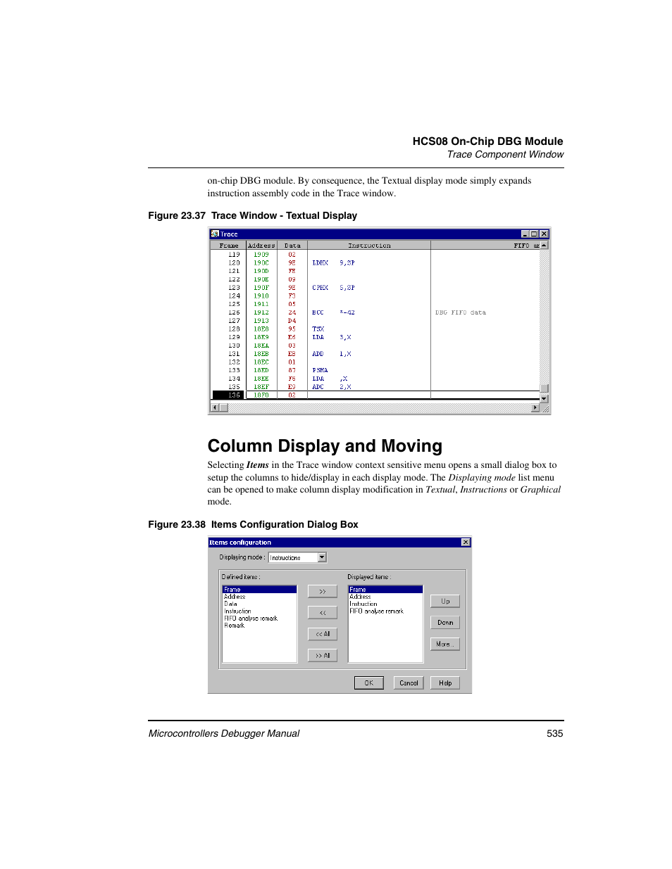 Column display and moving | Freescale Semiconductor Microcontrollers User Manual | Page 535 / 892