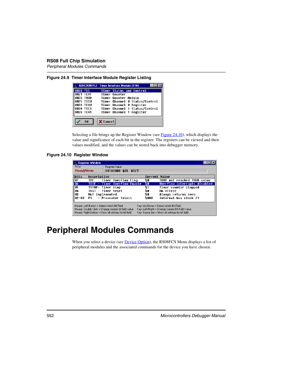 Peripheral modules commands, Figure 24.9 | Freescale Semiconductor Microcontrollers User Manual | Page 552 / 892