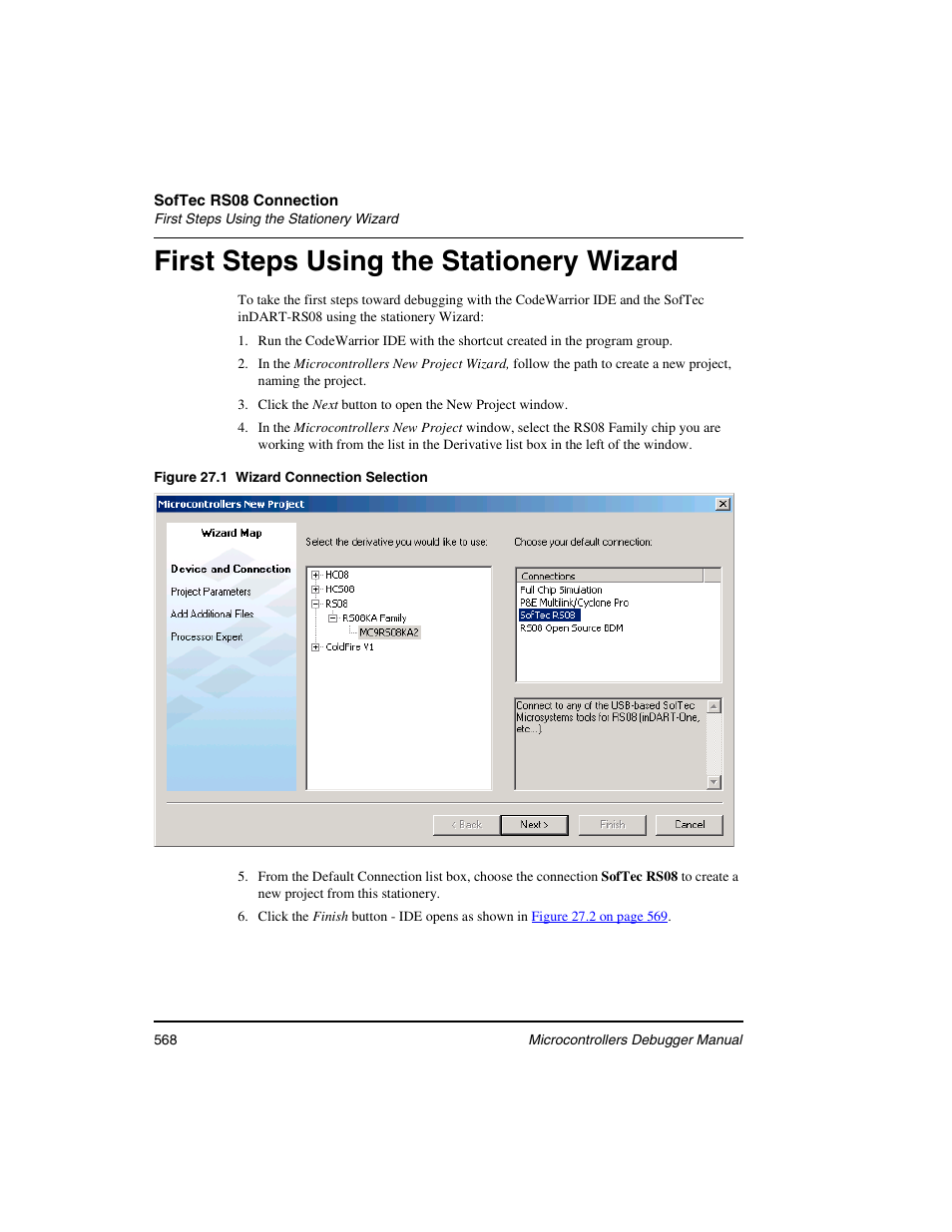 First steps using the stationery wizard | Freescale Semiconductor Microcontrollers User Manual | Page 568 / 892