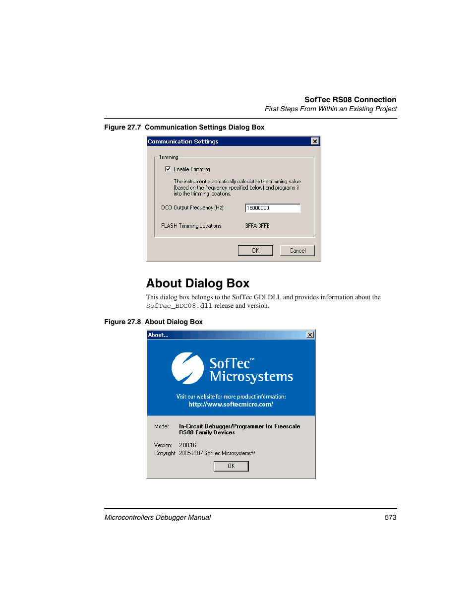 About dialog box | Freescale Semiconductor Microcontrollers User Manual | Page 573 / 892