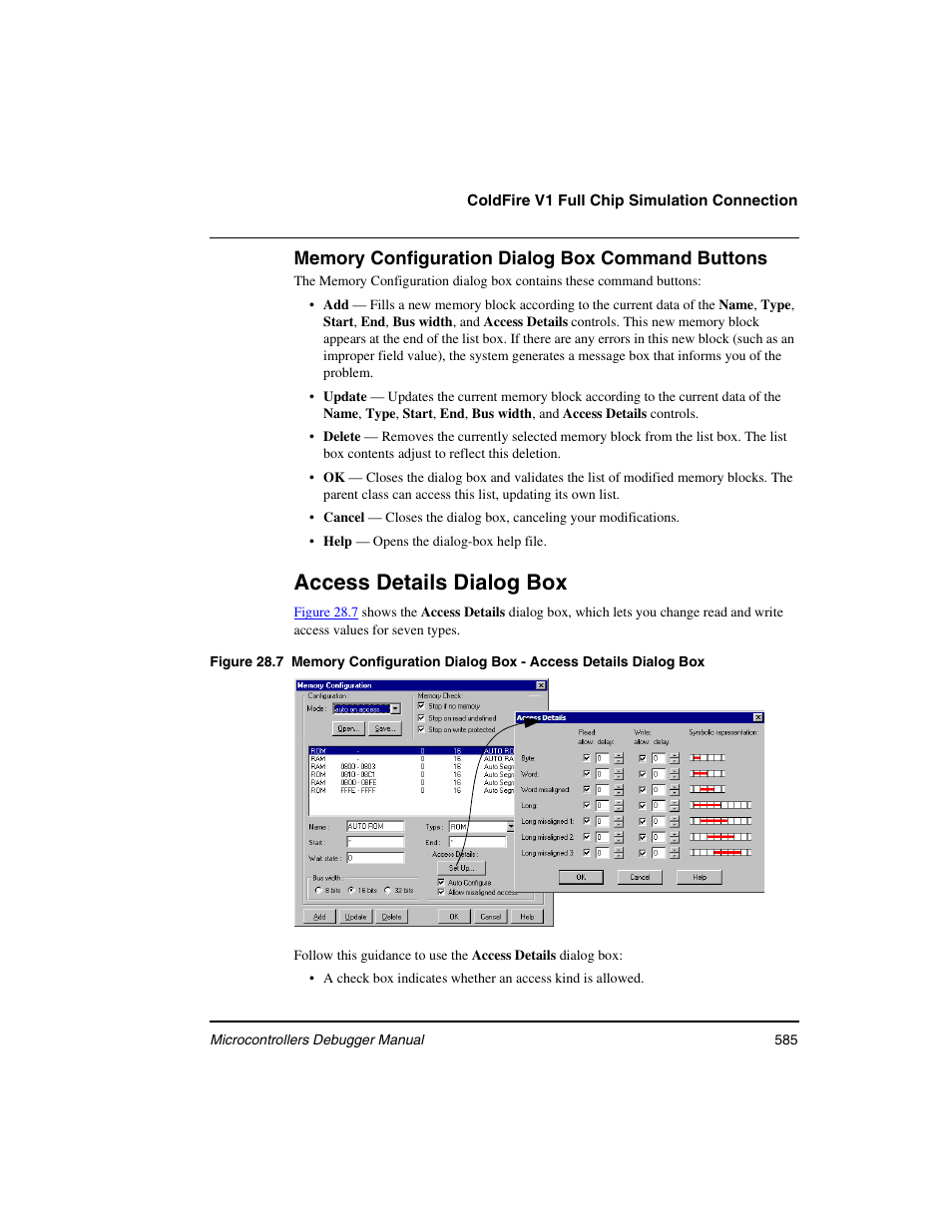 Access details dialog box | Freescale Semiconductor Microcontrollers User Manual | Page 585 / 892