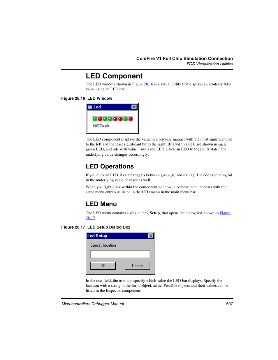 Led component, Led operations, Led menu | Freescale Semiconductor Microcontrollers User Manual | Page 597 / 892