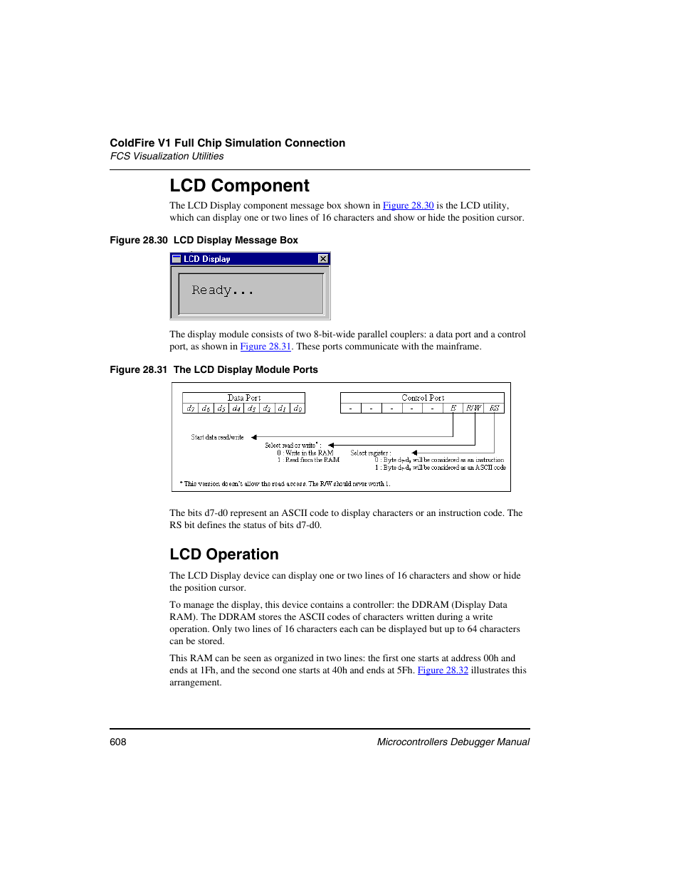 Lcd component, Lcd operation | Freescale Semiconductor Microcontrollers User Manual | Page 608 / 892