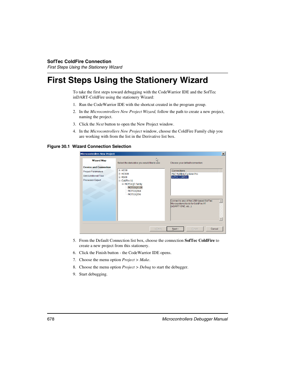 First steps using the stationery wizard | Freescale Semiconductor Microcontrollers User Manual | Page 678 / 892
