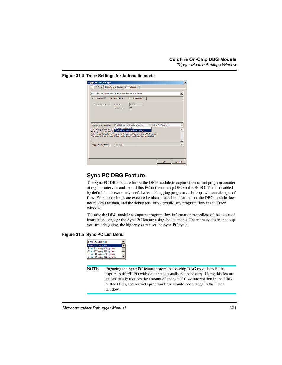 Sync pc dbg feature | Freescale Semiconductor Microcontrollers User Manual | Page 691 / 892