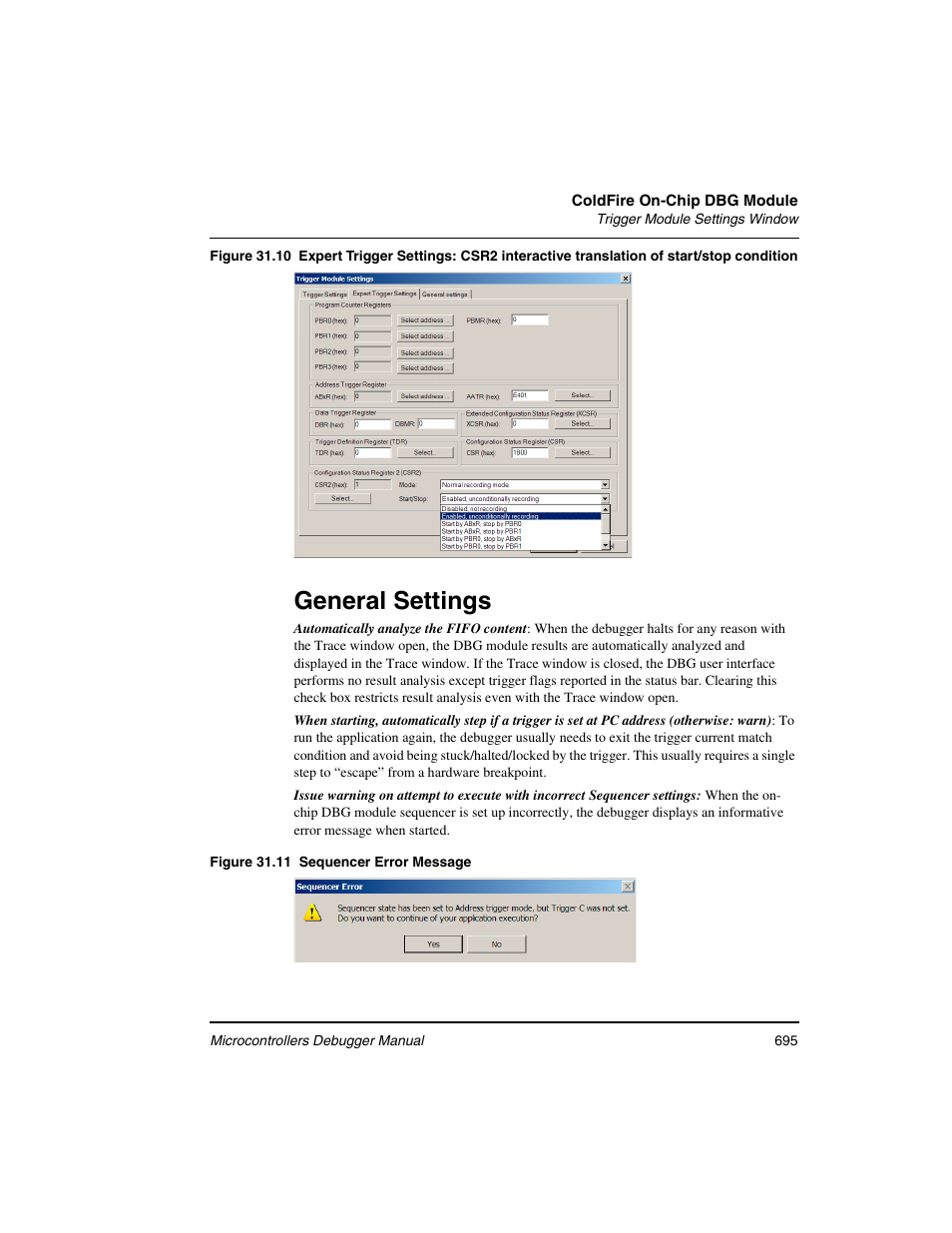 General settings | Freescale Semiconductor Microcontrollers User Manual | Page 695 / 892