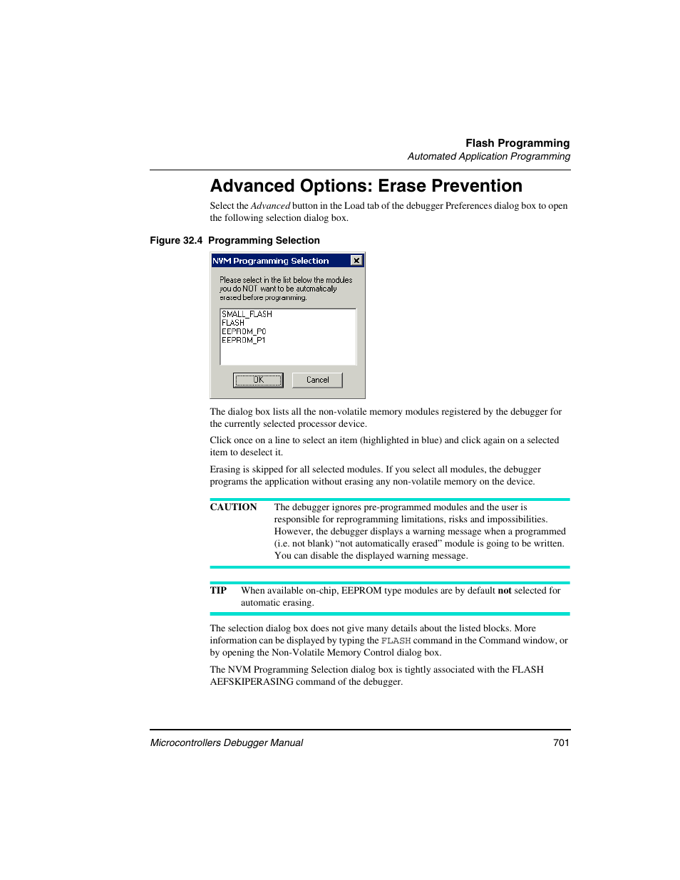 Advanced options: erase prevention | Freescale Semiconductor Microcontrollers User Manual | Page 701 / 892