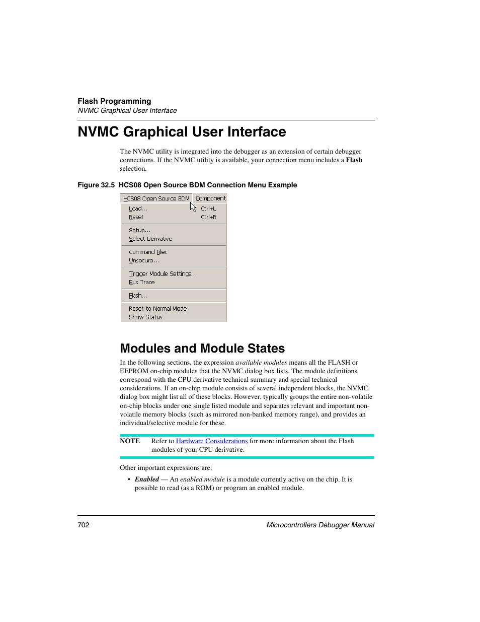 Nvmc graphical user interface, Modules and module states | Freescale Semiconductor Microcontrollers User Manual | Page 702 / 892