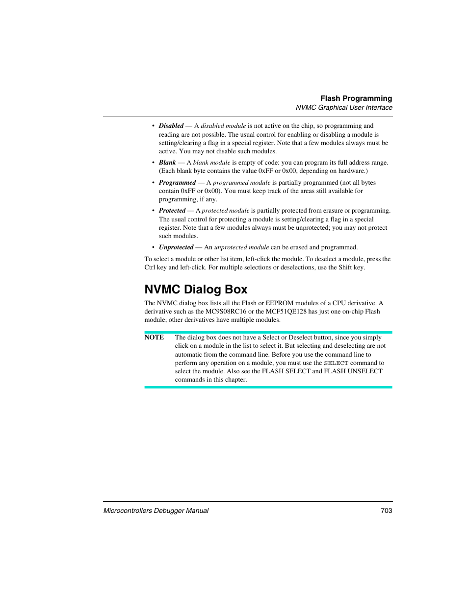 Nvmc dialog box | Freescale Semiconductor Microcontrollers User Manual | Page 703 / 892