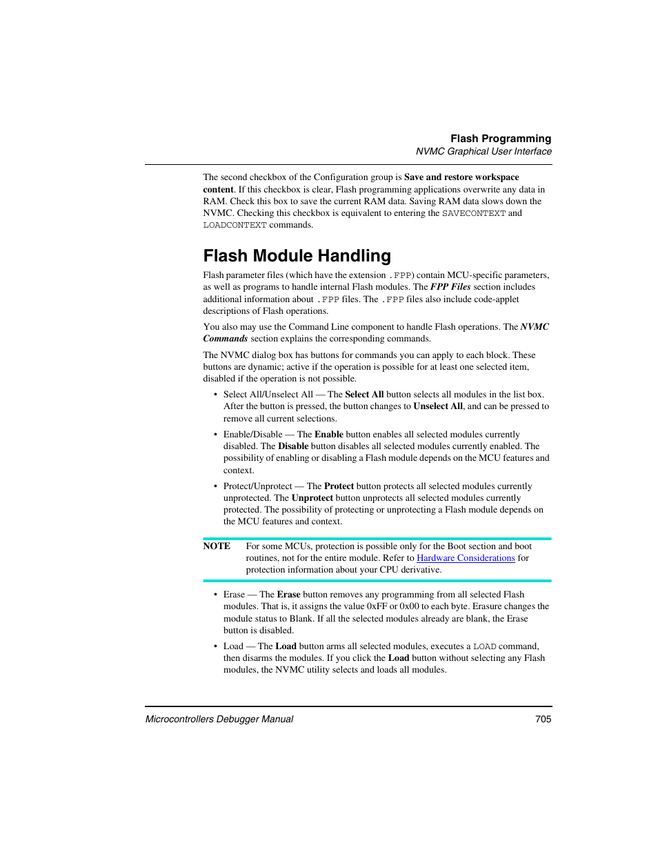 Flash module handling | Freescale Semiconductor Microcontrollers User Manual | Page 705 / 892