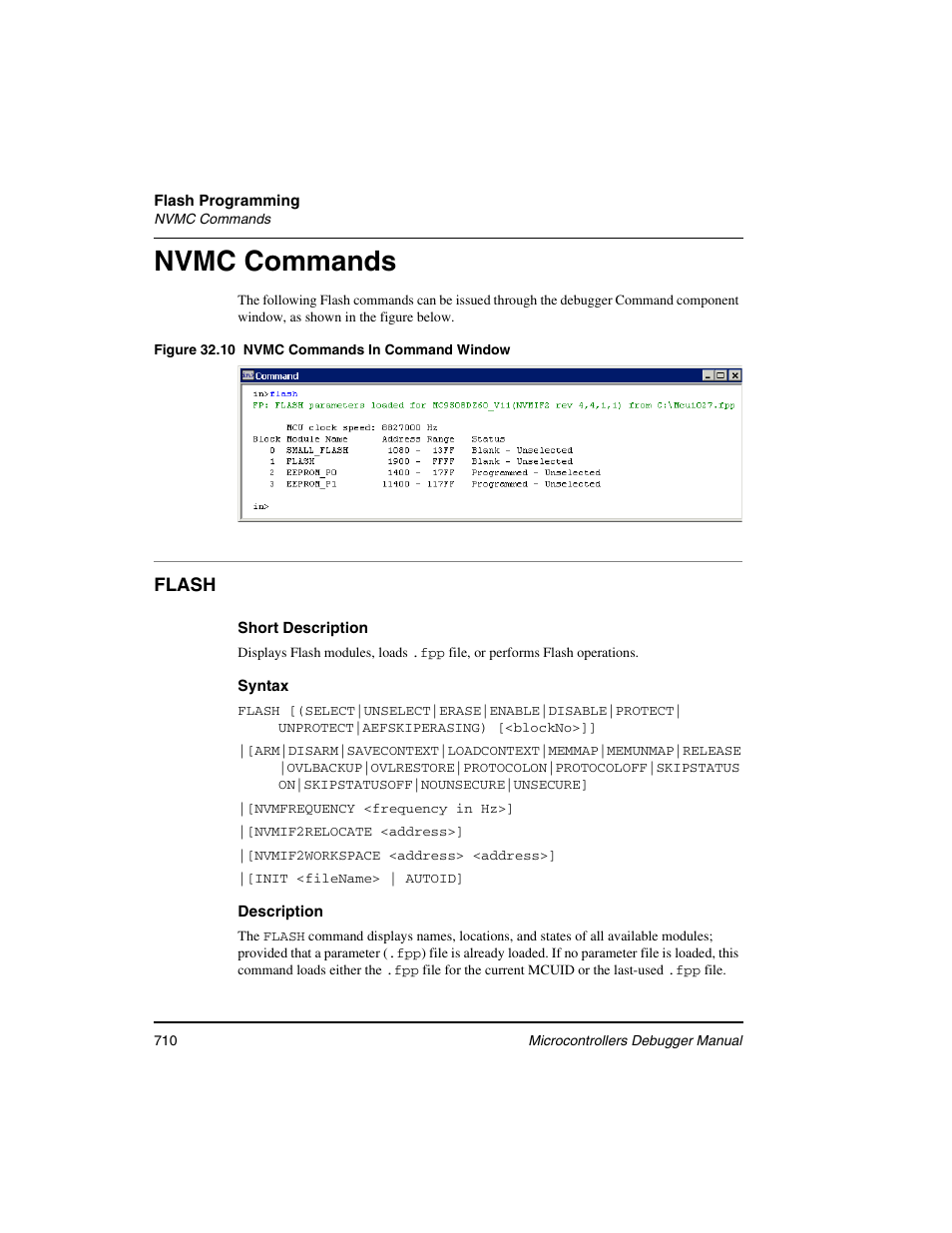 Nvmc commands, Flash | Freescale Semiconductor Microcontrollers User Manual | Page 710 / 892