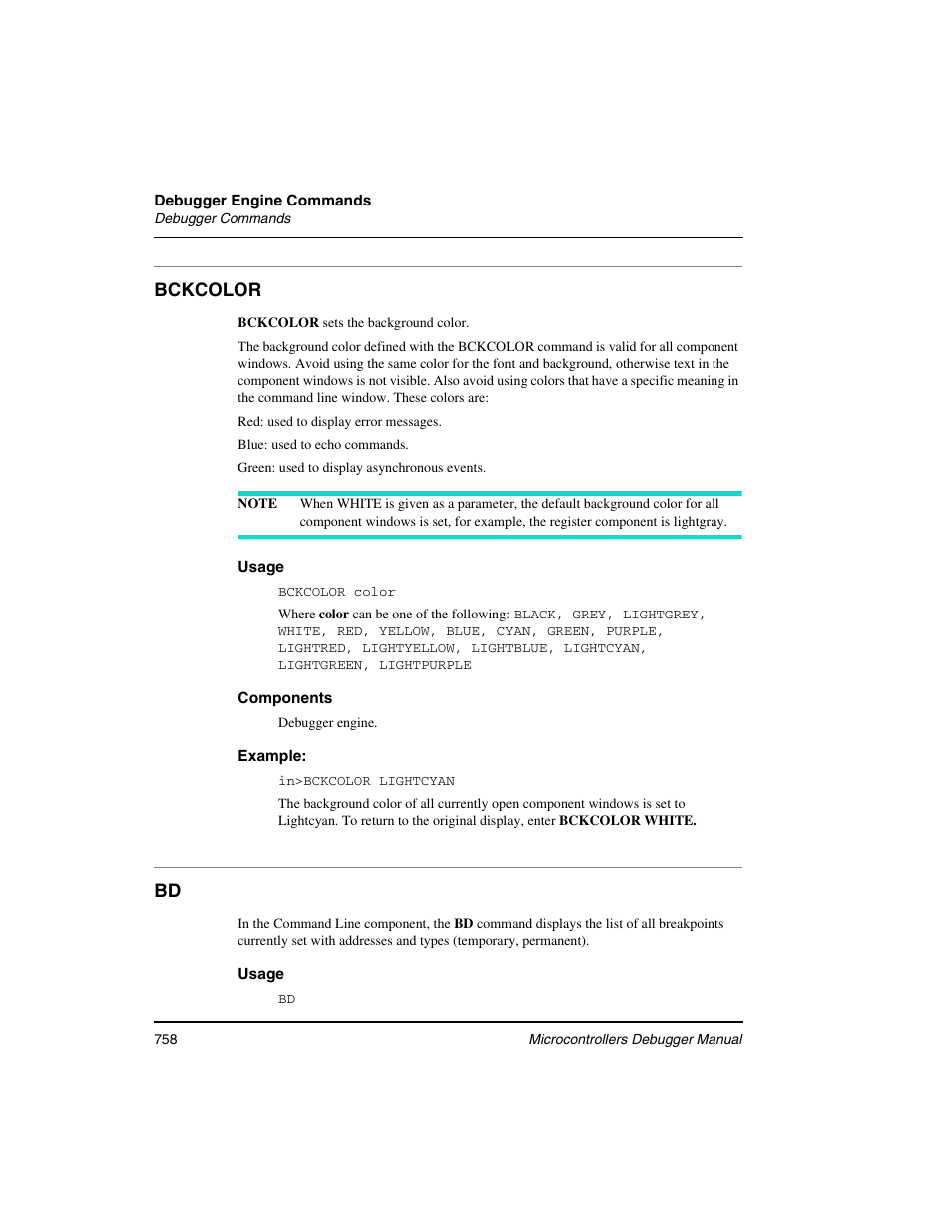 Bckcolor | Freescale Semiconductor Microcontrollers User Manual | Page 758 / 892