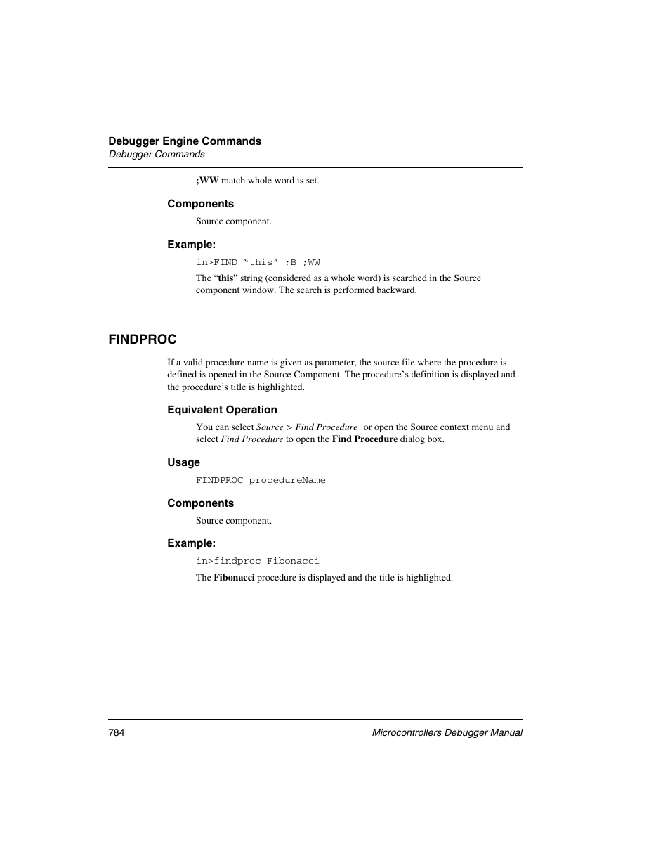 Findproc | Freescale Semiconductor Microcontrollers User Manual | Page 784 / 892