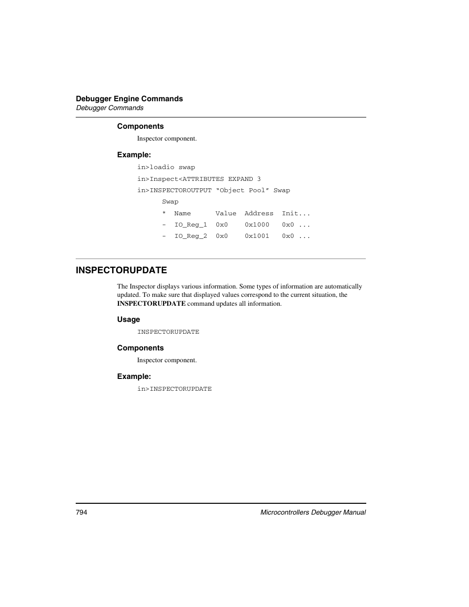 Inspectorupdate | Freescale Semiconductor Microcontrollers User Manual | Page 794 / 892