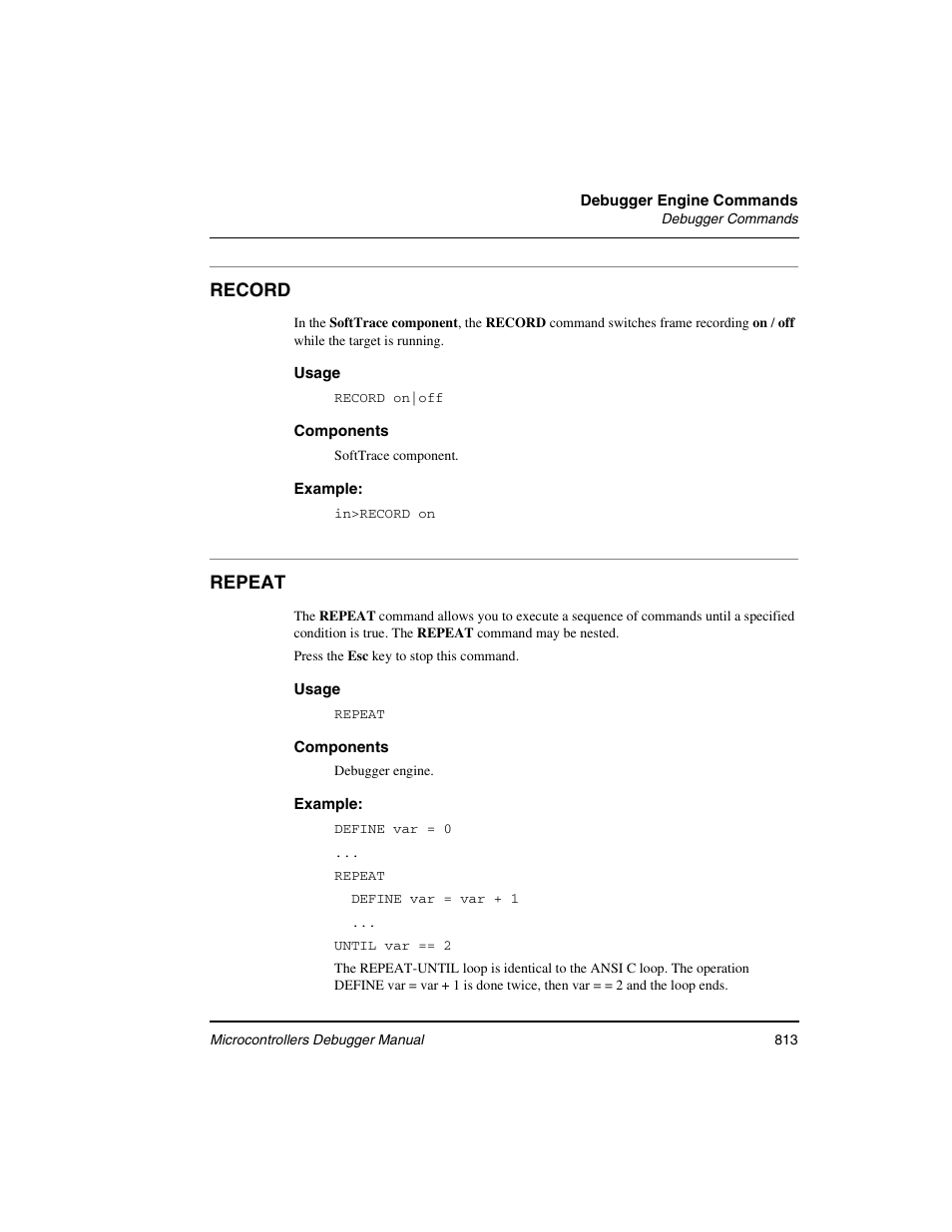 Record, Repeat | Freescale Semiconductor Microcontrollers User Manual | Page 813 / 892