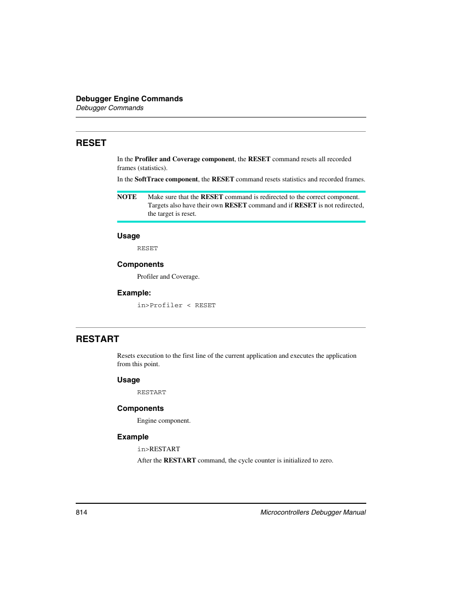 Reset, Restart | Freescale Semiconductor Microcontrollers User Manual | Page 814 / 892