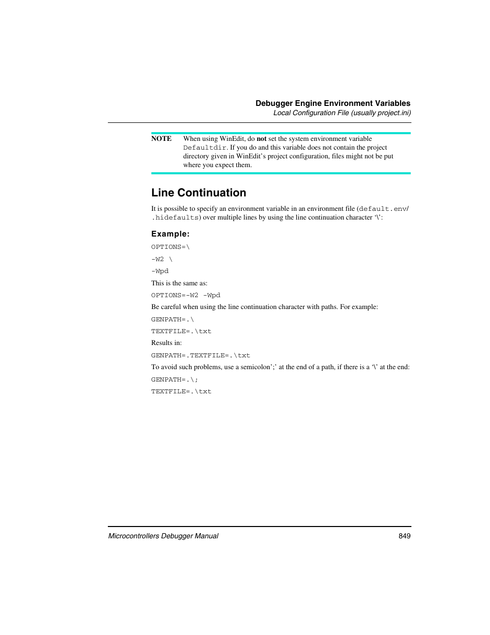 Line continuation | Freescale Semiconductor Microcontrollers User Manual | Page 849 / 892