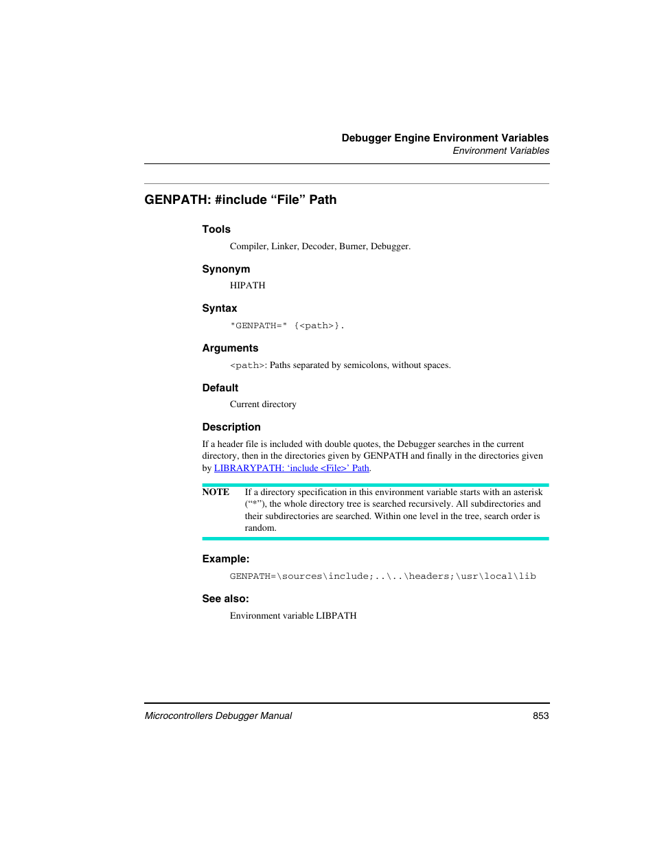 Genpath: #include “file” path | Freescale Semiconductor Microcontrollers User Manual | Page 853 / 892