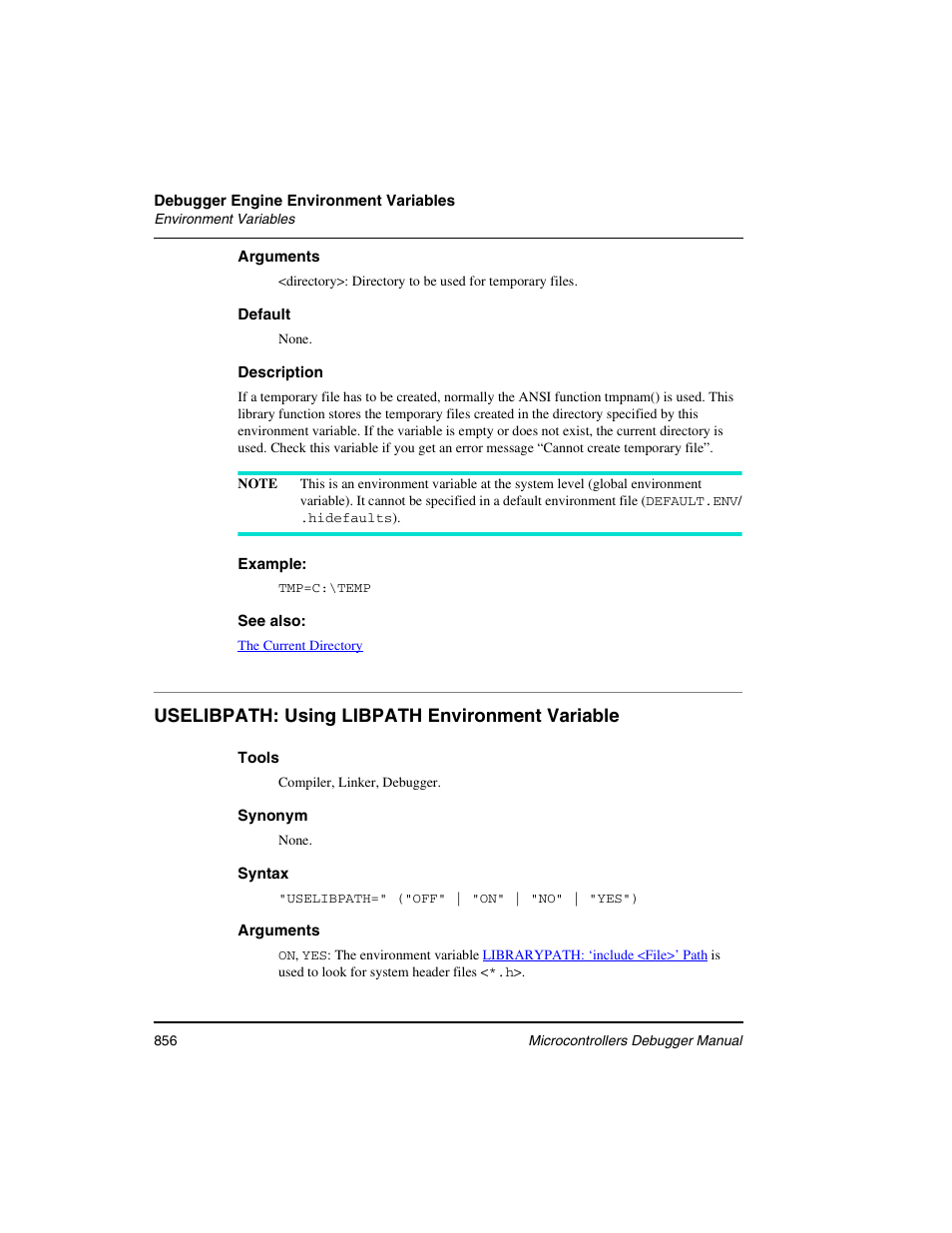 Uselibpath: using libpath environment variable | Freescale Semiconductor Microcontrollers User Manual | Page 856 / 892