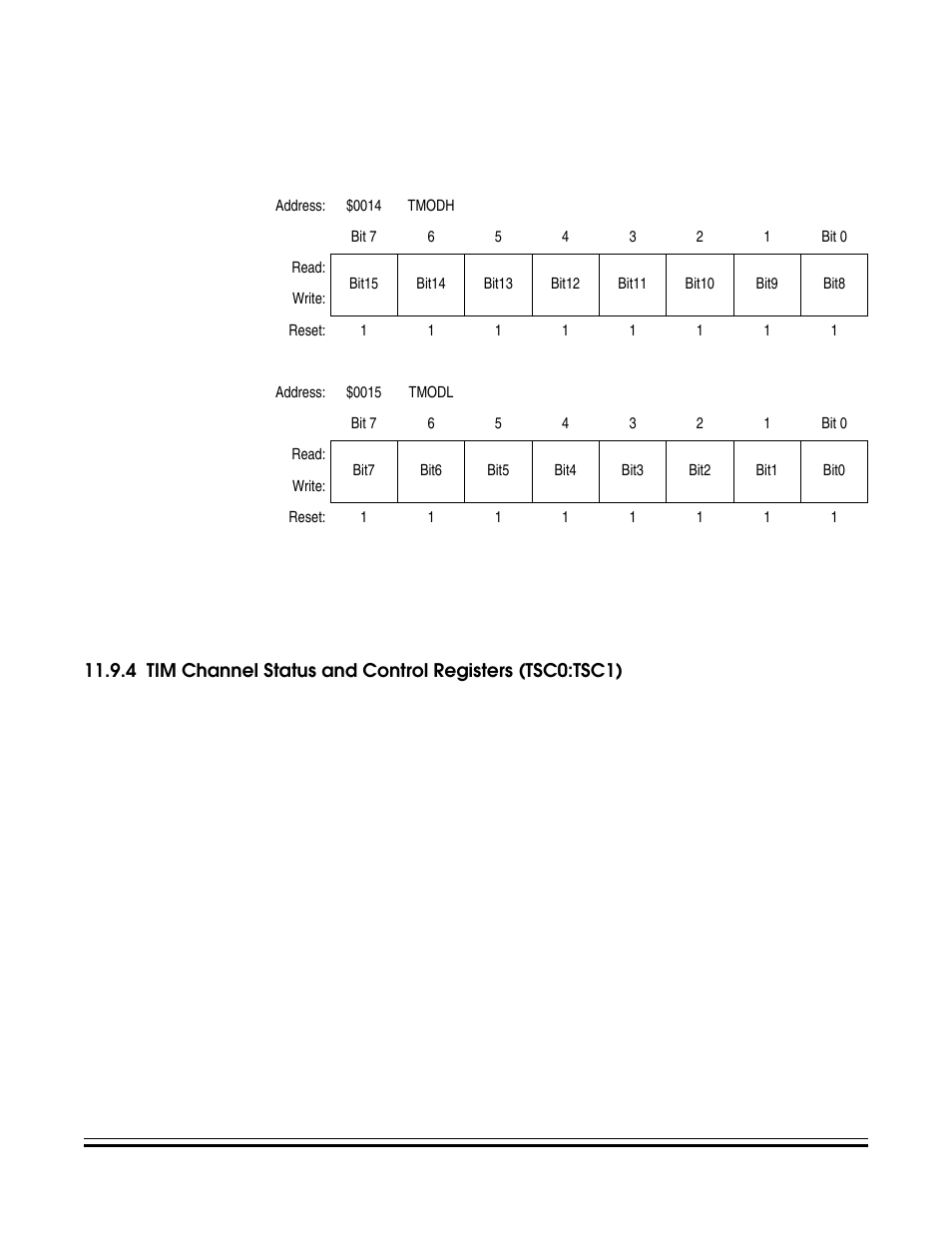 Tim counter modulo registers (tmodh:tmodl) | Freescale Semiconductor MC68HC08KH12 User Manual | Page 177 / 262