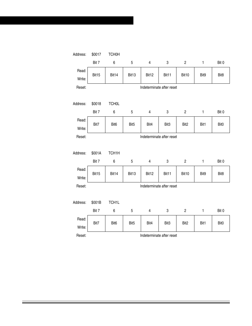 Tim channel registers (tch0h/l:tch1h/l) | Freescale Semiconductor MC68HC08KH12 User Manual | Page 182 / 262