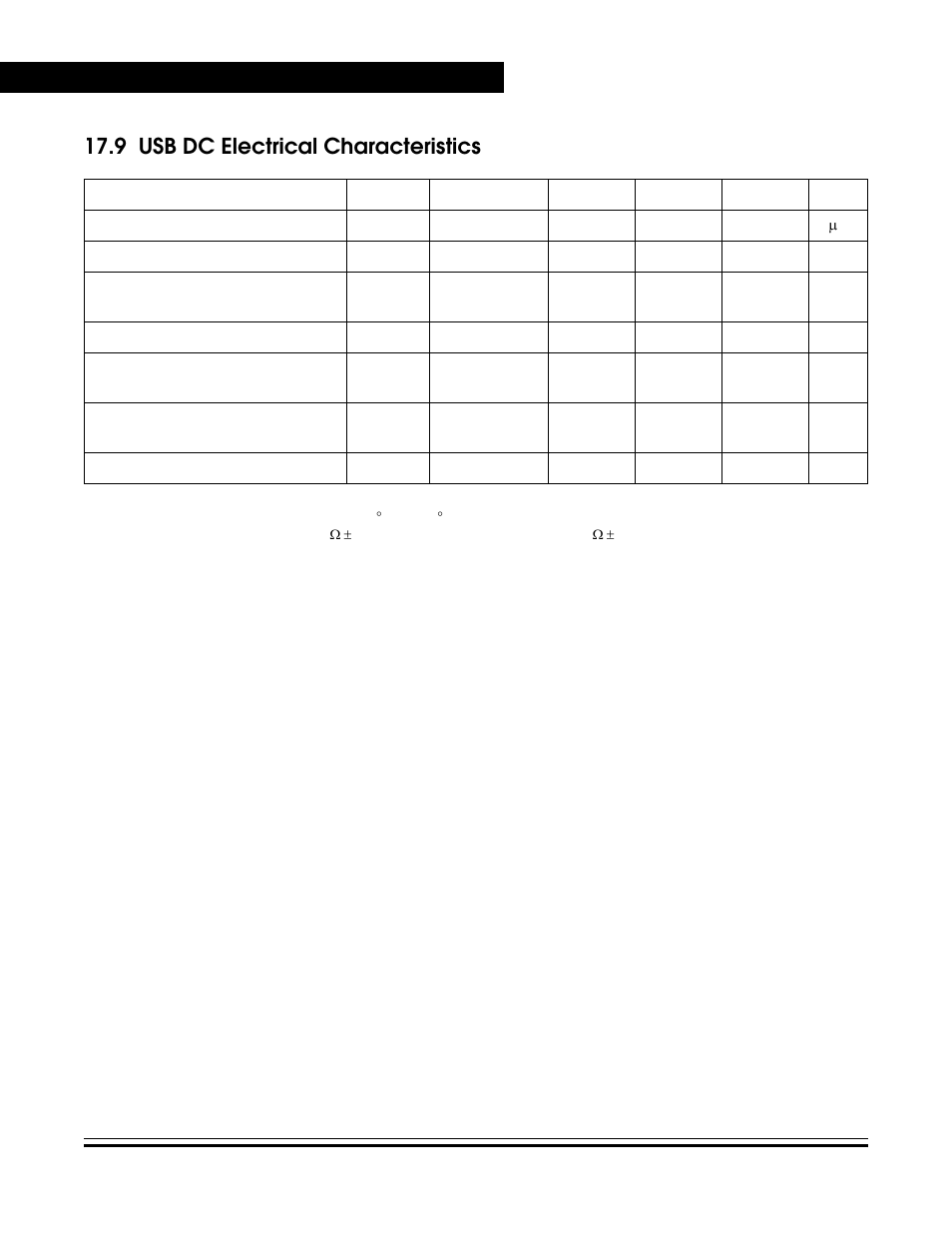 9 usb dc electrical characteristics, Usb dc electrical characteristics | Freescale Semiconductor MC68HC08KH12 User Manual | Page 252 / 262