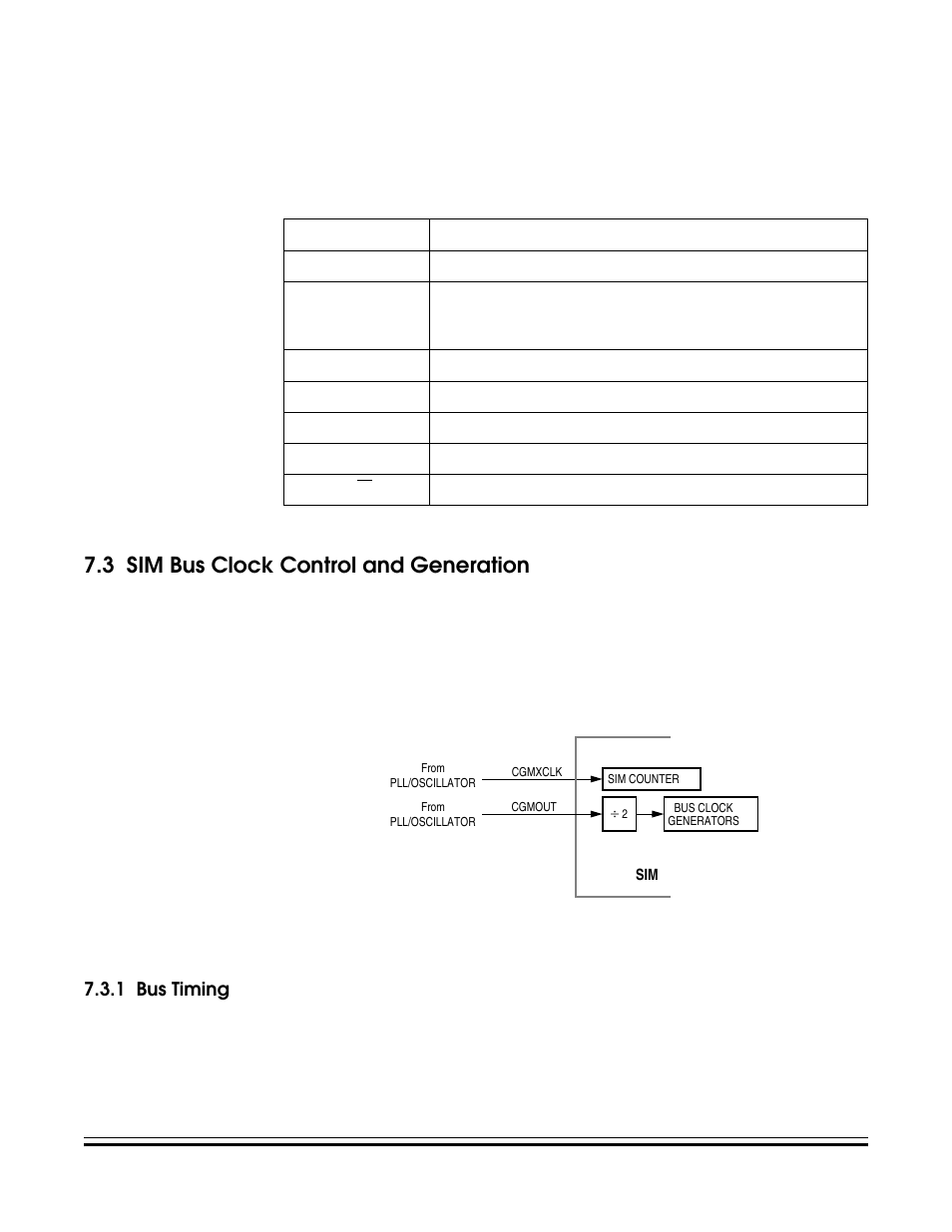 3 sim bus clock control and generation, 1 bus timing, Sim bus clock control and generation | Bus timing, Sim clock signals, Signal name conventions | Freescale Semiconductor MC68HC08KH12 User Manual | Page 65 / 262