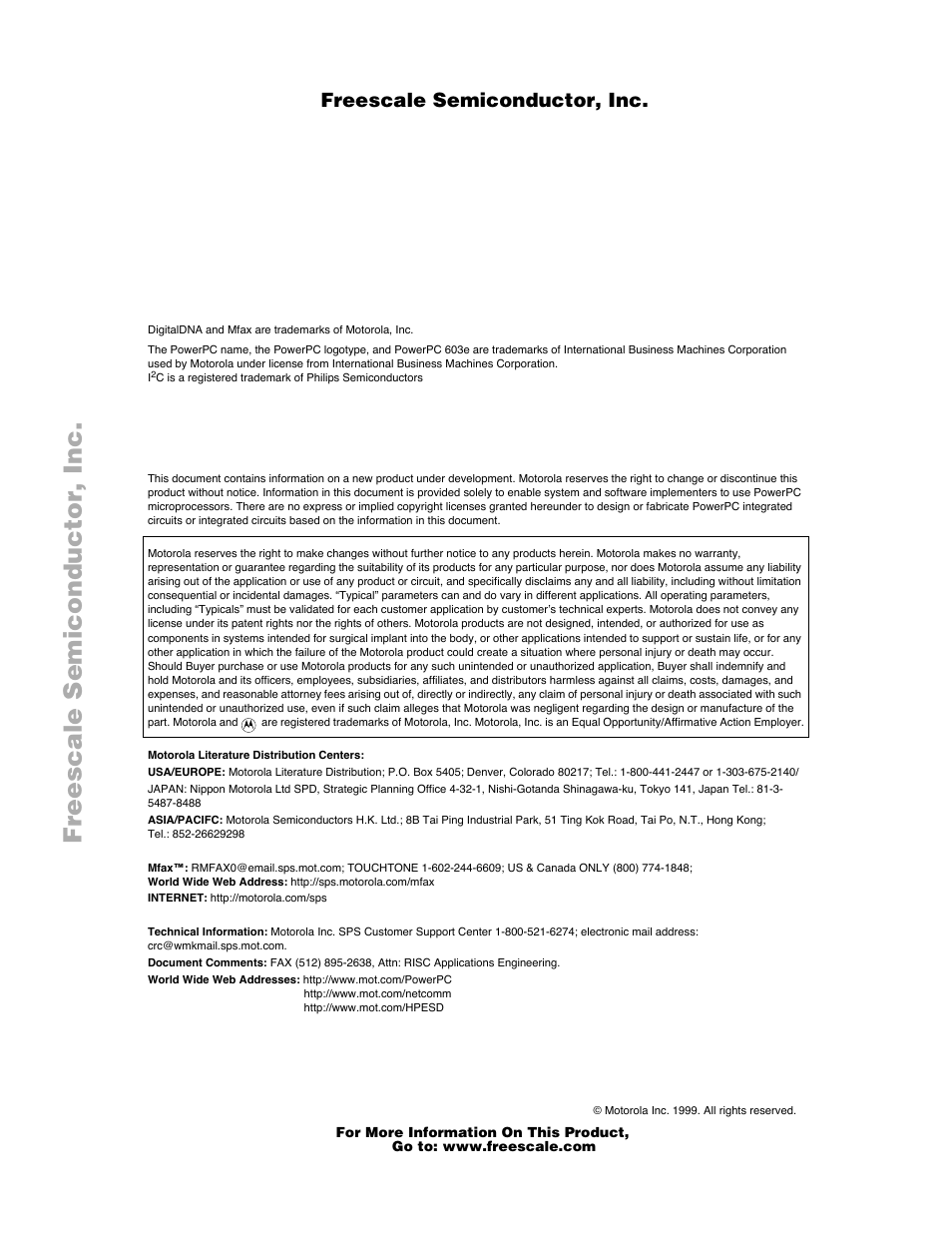Freescale semiconductor, inc | Freescale Semiconductor POWERPC MPC860T User Manual | Page 2 / 68