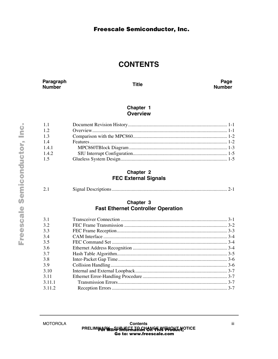 Freescale Semiconductor POWERPC MPC860T User Manual | Page 3 / 68