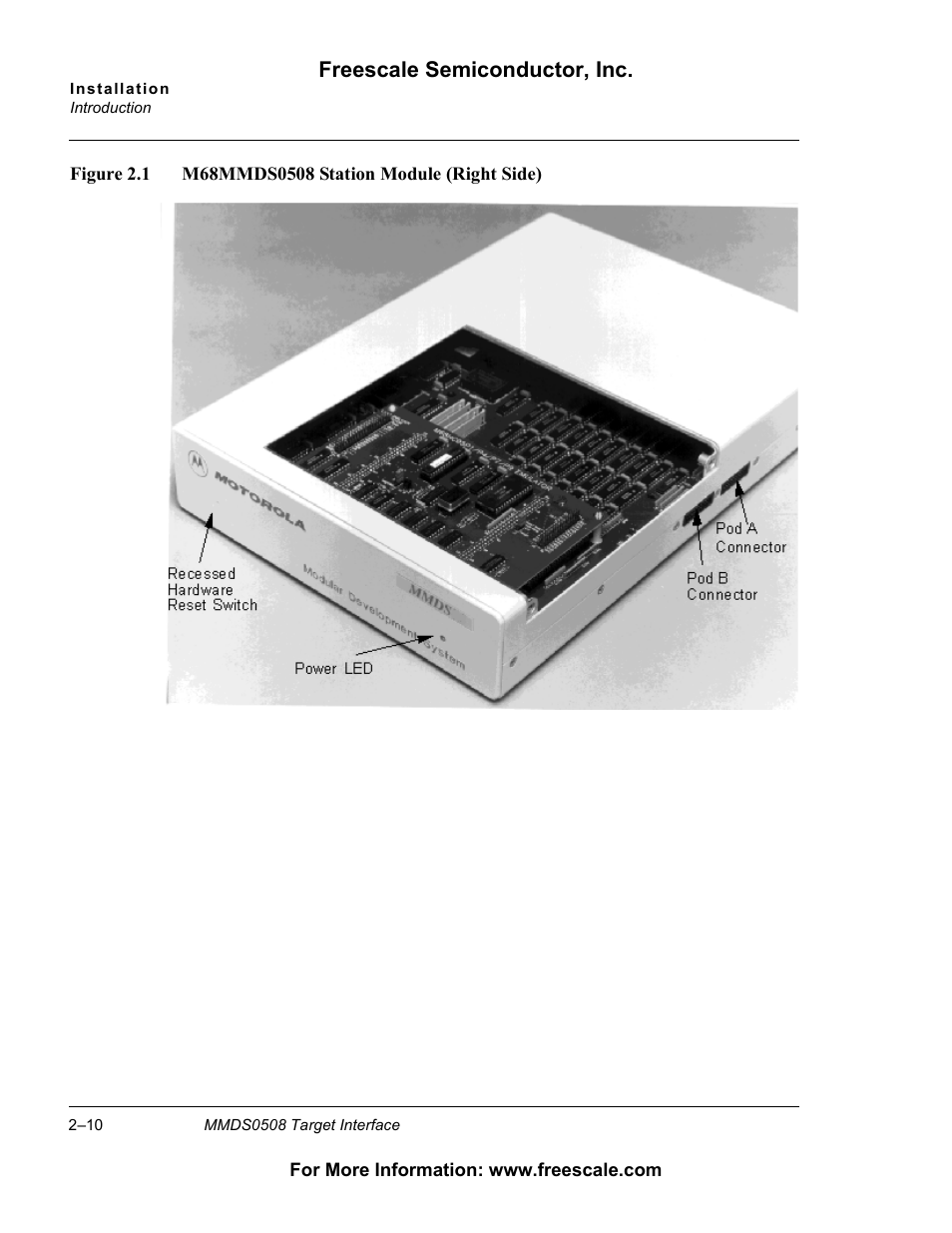 Freescale semiconductor, inc | Freescale Semiconductor Target Interface MMDS0508 User Manual | Page 10 / 86