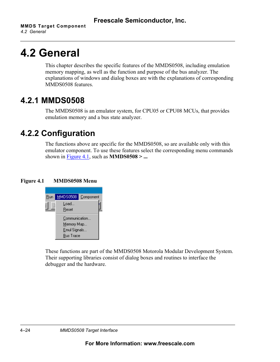 2 general, 1 mmds0508, 2 configuration | General, Mmds0508, Configuration, 2 general, 2 configuration | Freescale Semiconductor Target Interface MMDS0508 User Manual | Page 24 / 86