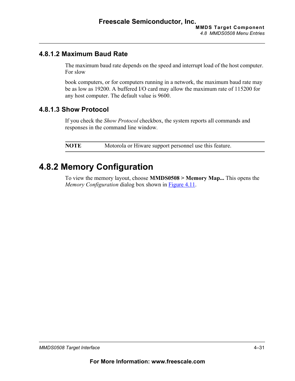 2 memory configuration, Memory configuration | Freescale Semiconductor Target Interface MMDS0508 User Manual | Page 31 / 86
