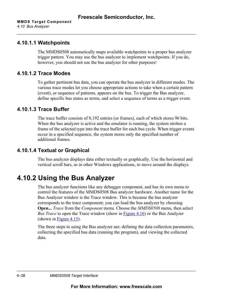 2 using the bus analyzer, Using the bus analyzer, 2 using the bus analyzer | Freescale Semiconductor Target Interface MMDS0508 User Manual | Page 38 / 86