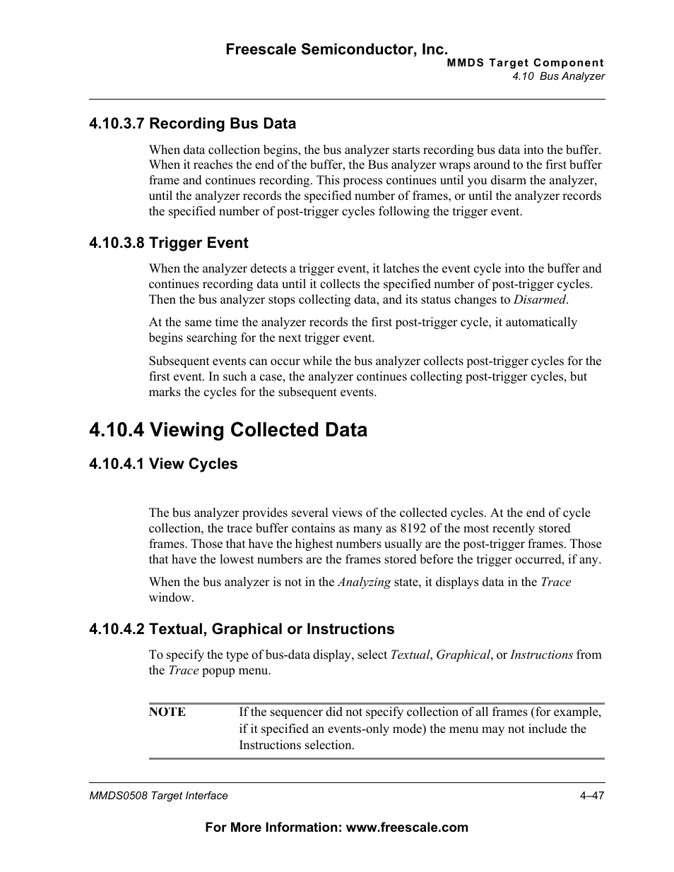 4 viewing collected data, Viewing collected data, 4 viewing collected data | Freescale Semiconductor Target Interface MMDS0508 User Manual | Page 47 / 86