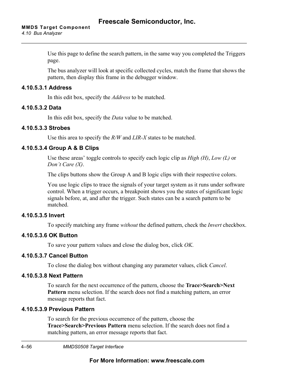 Freescale Semiconductor Target Interface MMDS0508 User Manual | Page 56 / 86