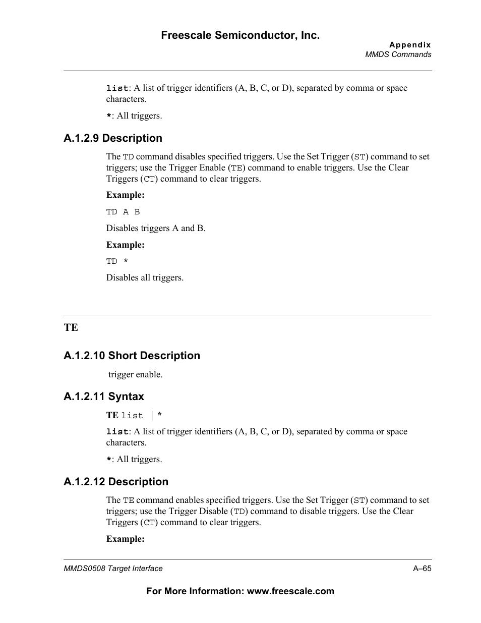 Freescale Semiconductor Target Interface MMDS0508 User Manual | Page 65 / 86