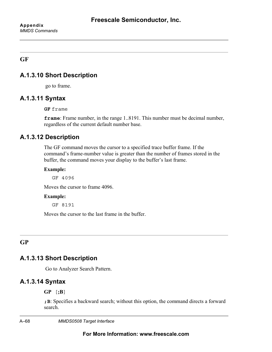 Freescale Semiconductor Target Interface MMDS0508 User Manual | Page 68 / 86