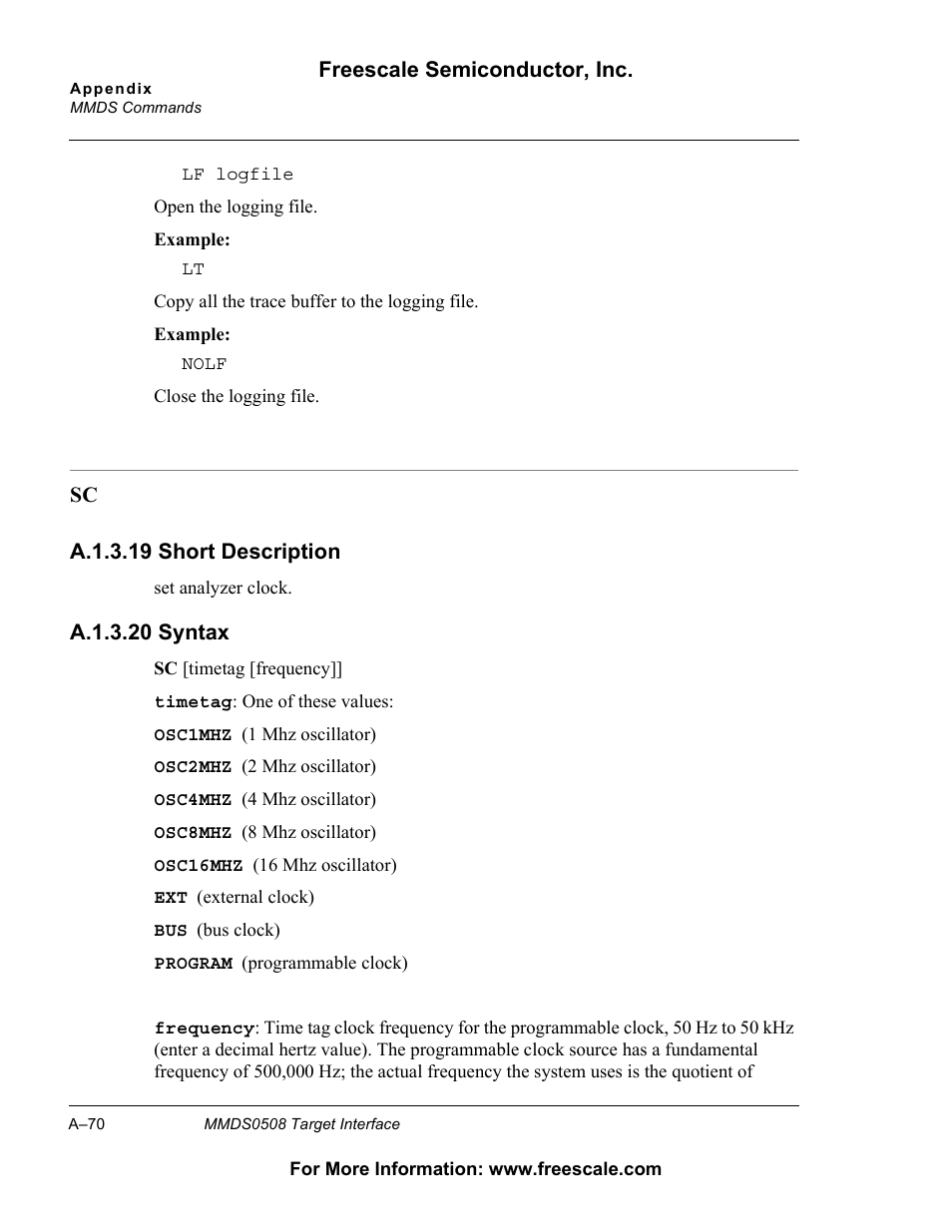 Freescale Semiconductor Target Interface MMDS0508 User Manual | Page 70 / 86