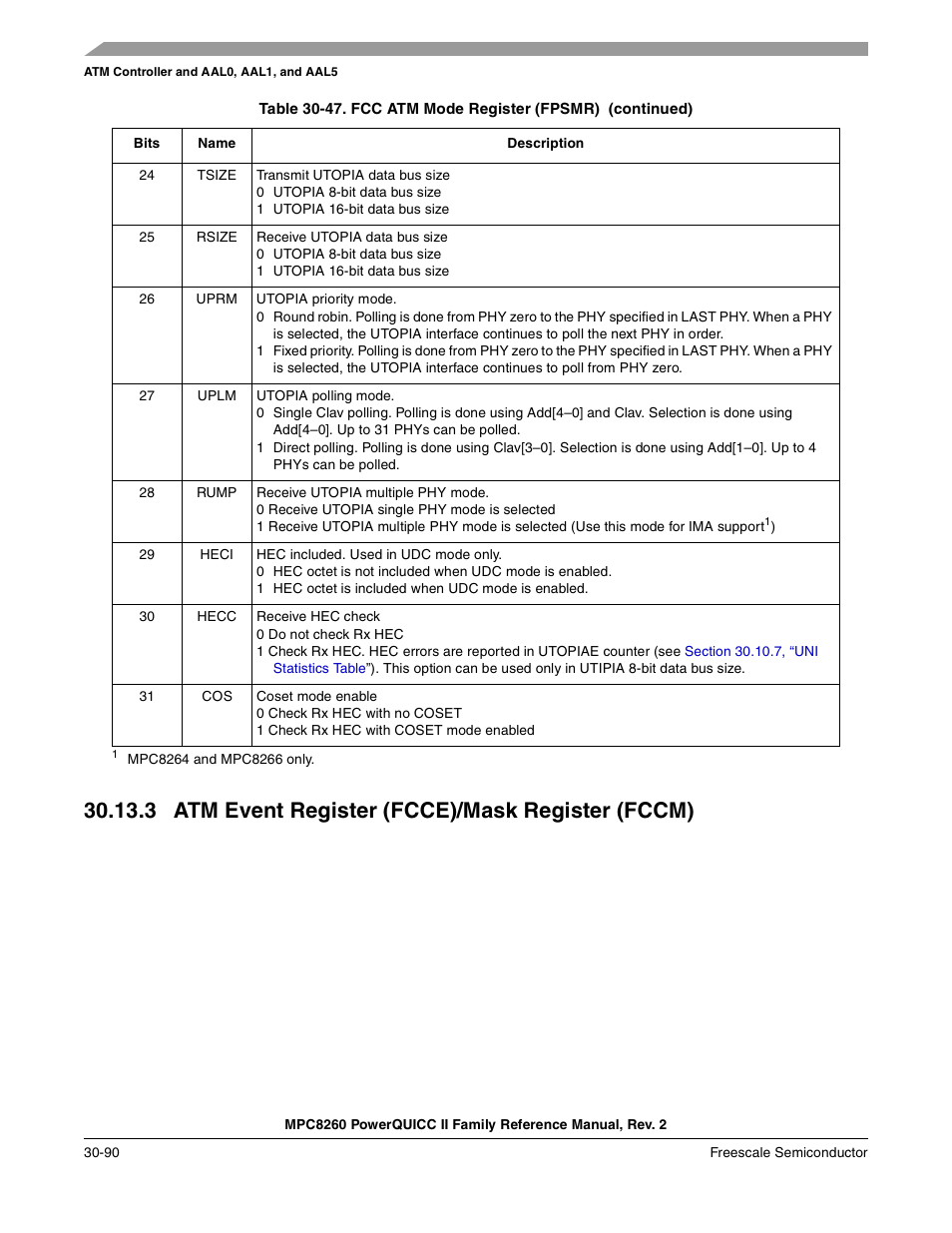 3 atm event register (fcce)/mask register (fccm), Atm event register (fcce)/mask register (fccm) -90 | Freescale Semiconductor MPC8260 User Manual | Page 1010 / 1360