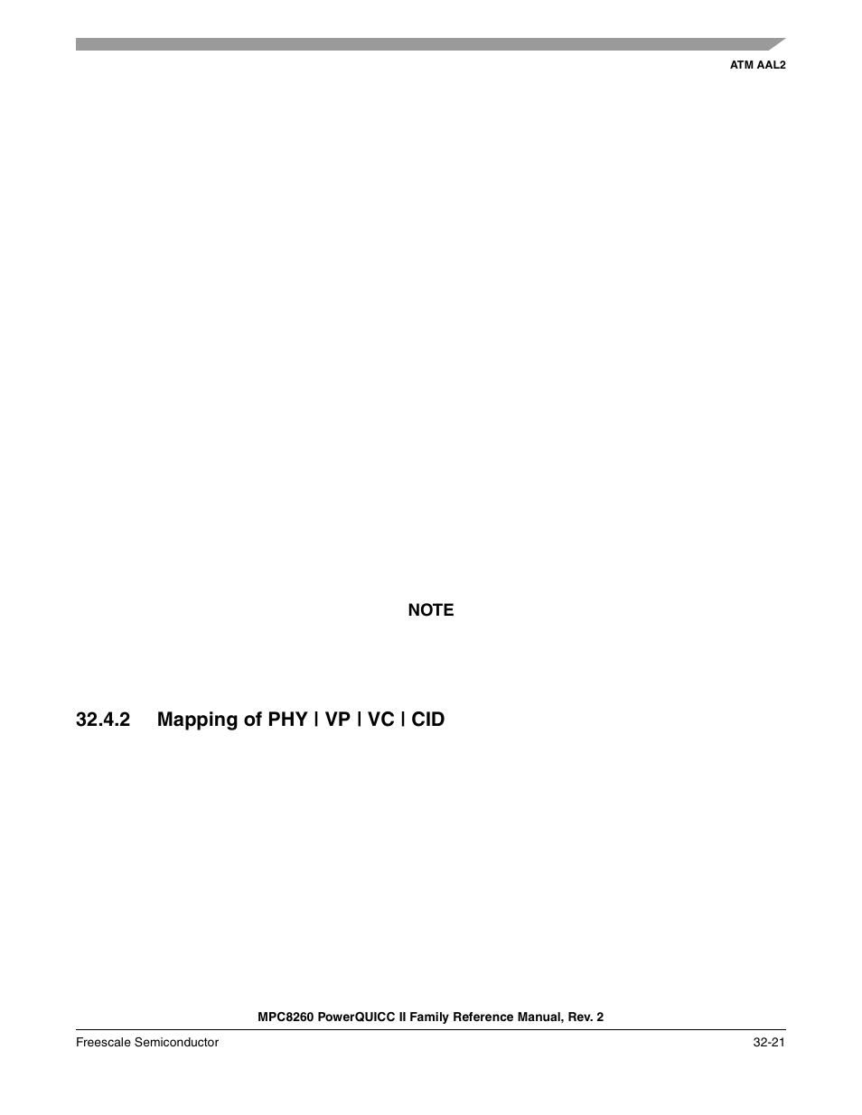 2 mapping of phy | vp | vc | cid, Mapping of phy | vp | vc | cid -21 | Freescale Semiconductor MPC8260 User Manual | Page 1083 / 1360