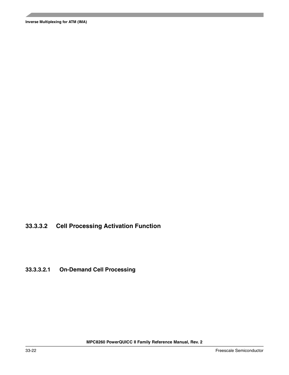 2 cell processing activation function, 1 on-demand cell processing, Cell processing activation function -22 | On-demand cell processing -22 | Freescale Semiconductor MPC8260 User Manual | Page 1124 / 1360